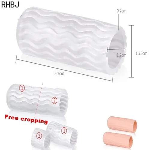 Imagen 2 del producto (2/6 piezas) cubierta protectora de silicona para dedos del pie, antifricción, transpirable, alivio del dolor, separación de superposición, ortopédicos, Protector de puntera de Gel