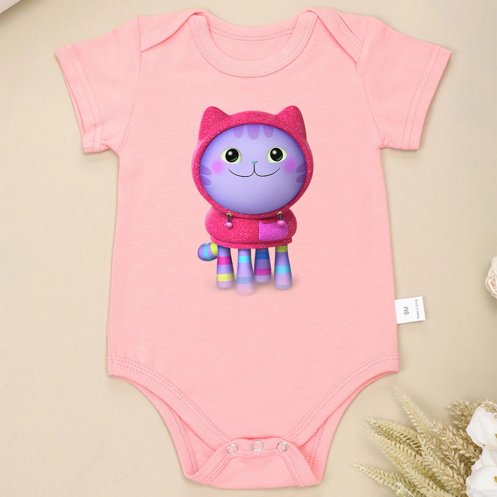 Cute Cartoon Toddler Jumpsuit Popular Animation Cat Print Kawaii Baby Girl Boy Clothes Cotton Onesie Summer Loose Breathable