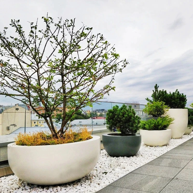 Large Diameter Flower Pot Simple Sales Office Outdoor Courtyard Terrace Tree Pond Extra Large Tree Planting Flower Box