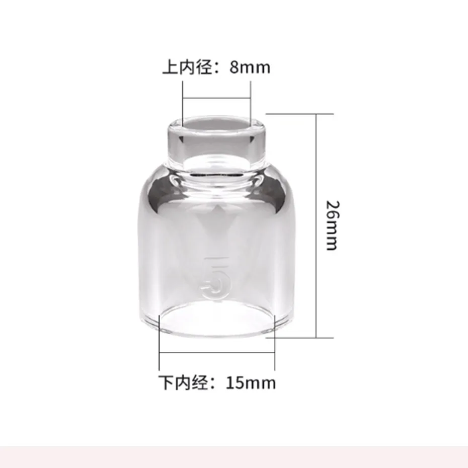 لحام قوس الأرجون فوهة السيراميك الشفاف فوهة البندقية كم سميك غطاء زجاجي مقاوم لدرجات الحرارة العالية wp17/18/26