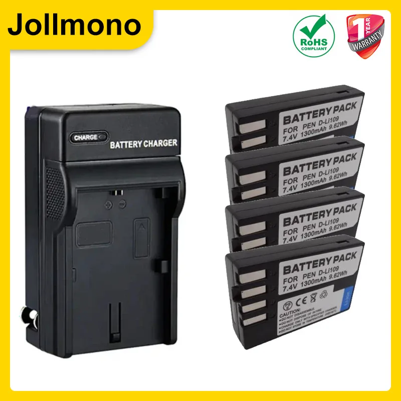 

1300mAh D-Li109 D Li109 DLi109 Rechargeable Battery for Pentax KR KP K2 K30 K50 K70 K500 KS1 KS2 K-S1 K-S2 K-R K-P K-2 K-30 K-50