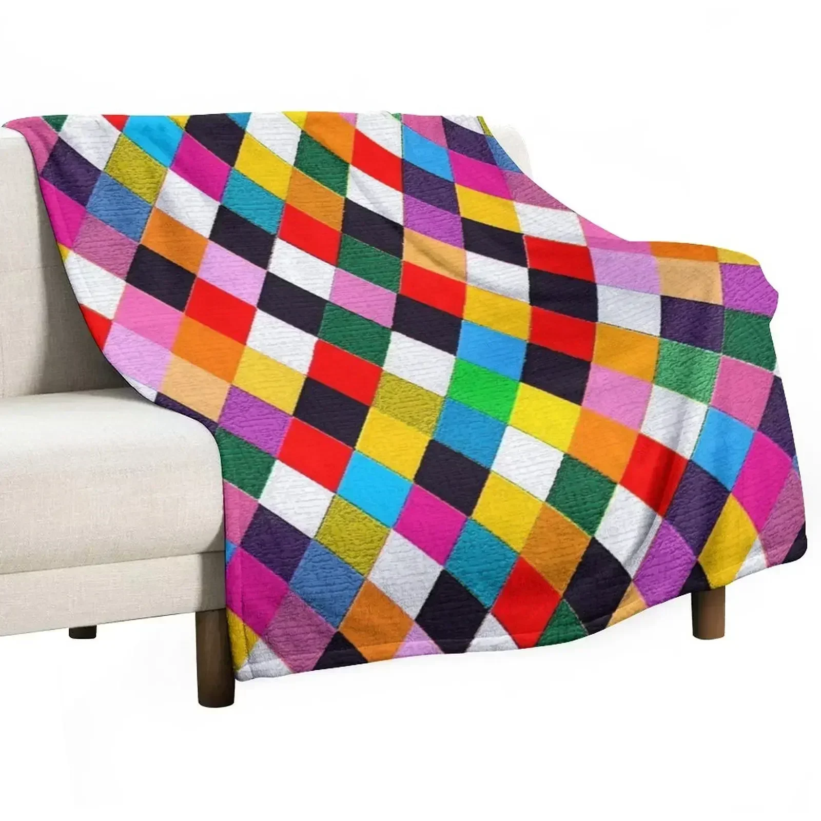 MARDI GRAS HARLEQUIN PATTERN Colorful Carnival Diamonds by Bulgan Lumini Throw Blanket For Sofa Thin for babies Picnic Blankets