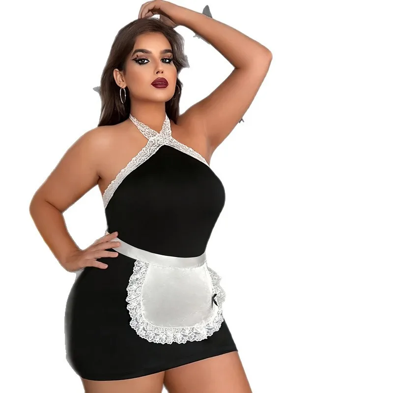 Wholesale Women's Sexy Mesh See-through Roleplay Maid Lingerie Dress Adult Lady Exotic Night Club Cosplay Costumes