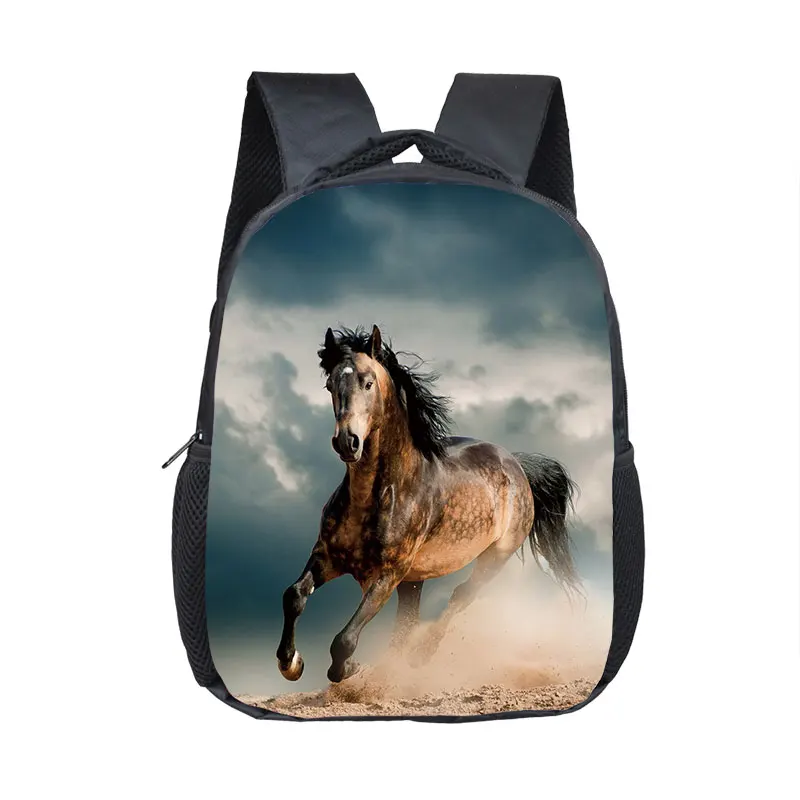 Animal Horse Print Backpack Children School Bags Fashion Kids Kindergarten Bags Baby Toddler Backpacks for Boys Girls Bookbag