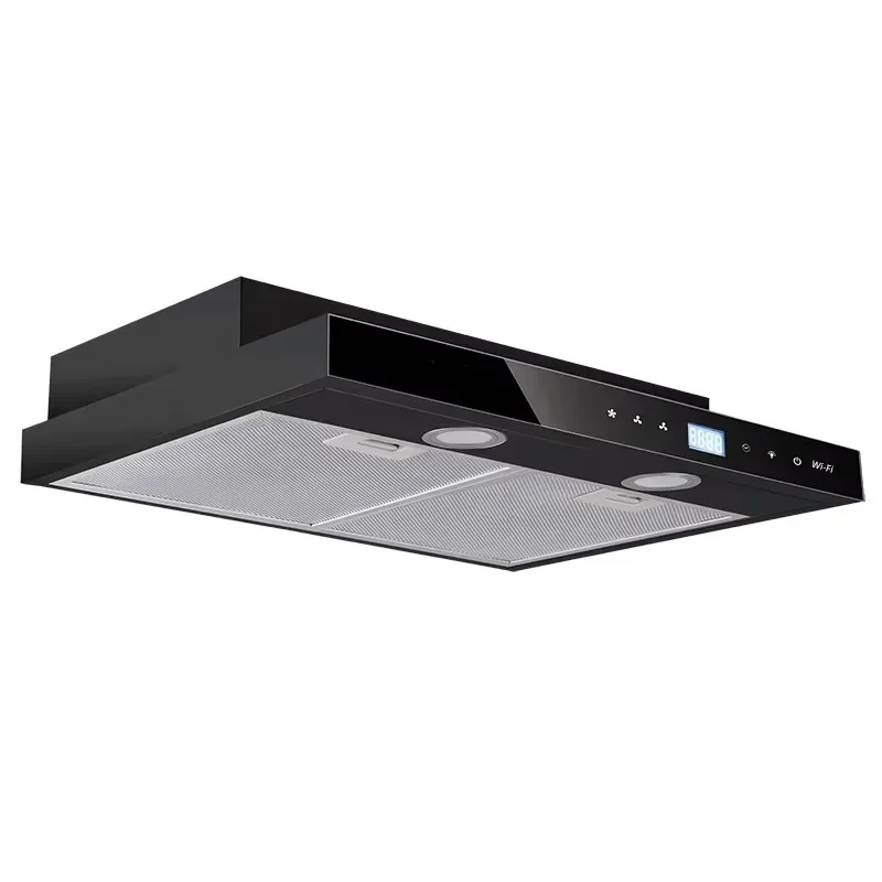 

High quality stainless steel smart wave touch mobile phone control range hood kitchen ultra-thin range hood chimney