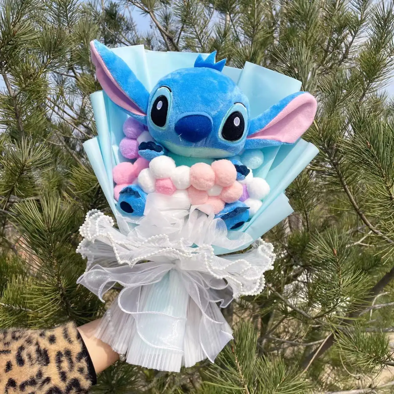 Disney Anime Stitch Plush Bouquet Stuffed Super Soft Kids Doll Christmas Birthday Valentine Graduation Gifts