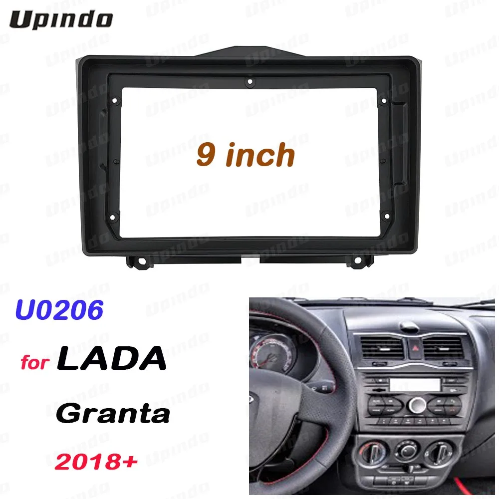 For Lada Granta 2018+ 2 Din 9 inch Android Car Stereo Fascia Panel Dashboard Mount Kit with GPS MP4 Radio Car Accessories
