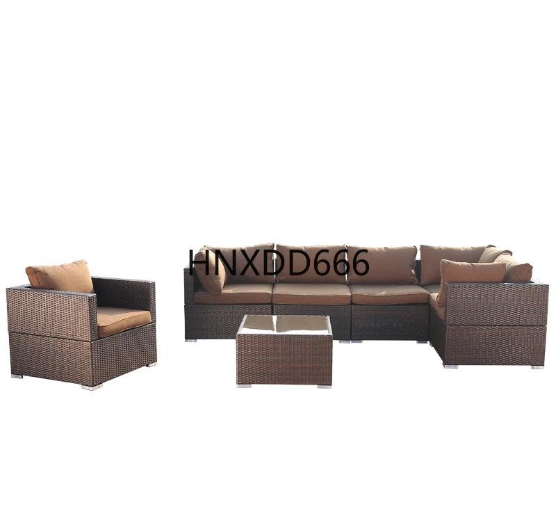 

Made in china New design Outdoor sofa set Rattan garden furniture round rattan woven waterproof sofa rattan sofa