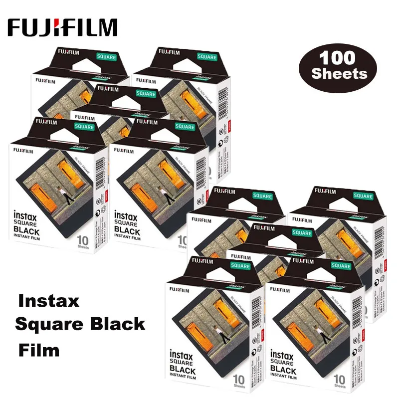 10-100 Sheets Fujifilm Instax Square Black Film For Fujifilm Instax Square SQ1/10/40/20 Instax Square Camera Film Photo Paper