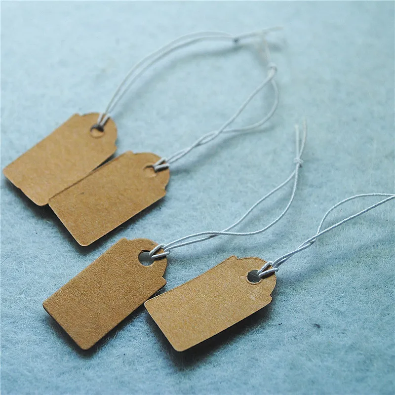 1000PCS Paper Price Tags Labels For Fashion Jewelry Beads Accessories Price Tags Size 26X13MM With Elastic