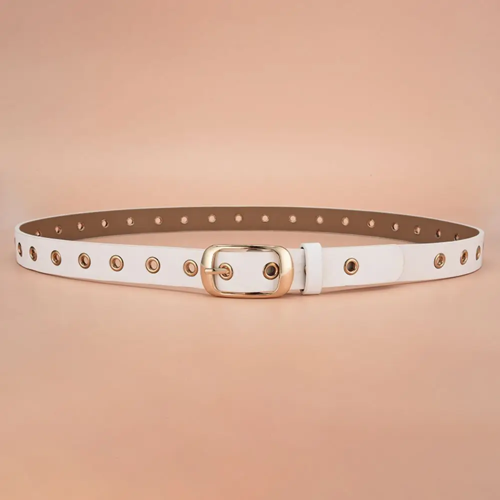 1pc Neue frauen Gürtel Mode Metall Öse Gürtel Kein Stanzen Hohl PU Leder Gürtel Gepaart mit Jeans Gürtel für Männer und Frauen – Detail 10