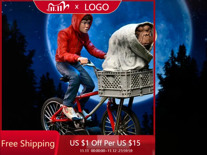 

Neca E.t. The Extra-Terrestrial 40Th Anniversary Bicycle VER Anime Action Figure Model Desktop Decoration Kid Toys