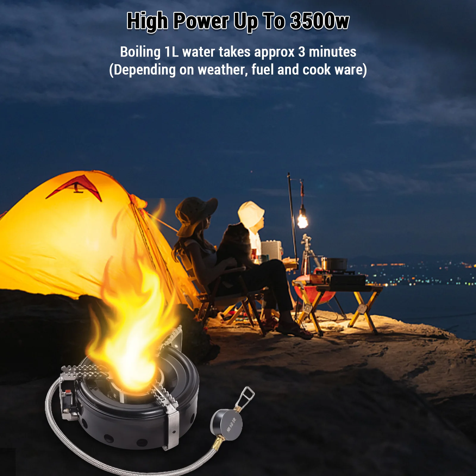 

3500W Camping Stove High-Altitude Infrared Portable Windproof Gas Stove for Outdoor Hiking Lightweight and Foldable