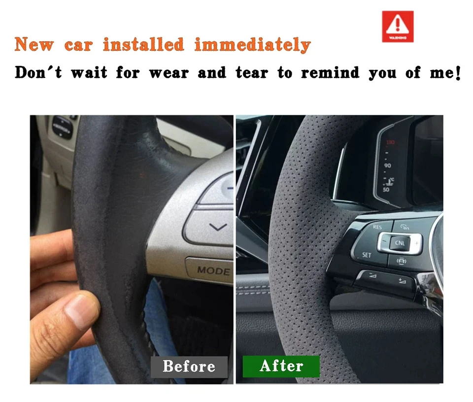Auto Lenkrad Abdeckung Weiche Wildleder Für BMW E39 E46 325i E53 X5 Auto Innen Zubehör DIY Auto Lenkrad Abdeckung Wrap – Detail 6