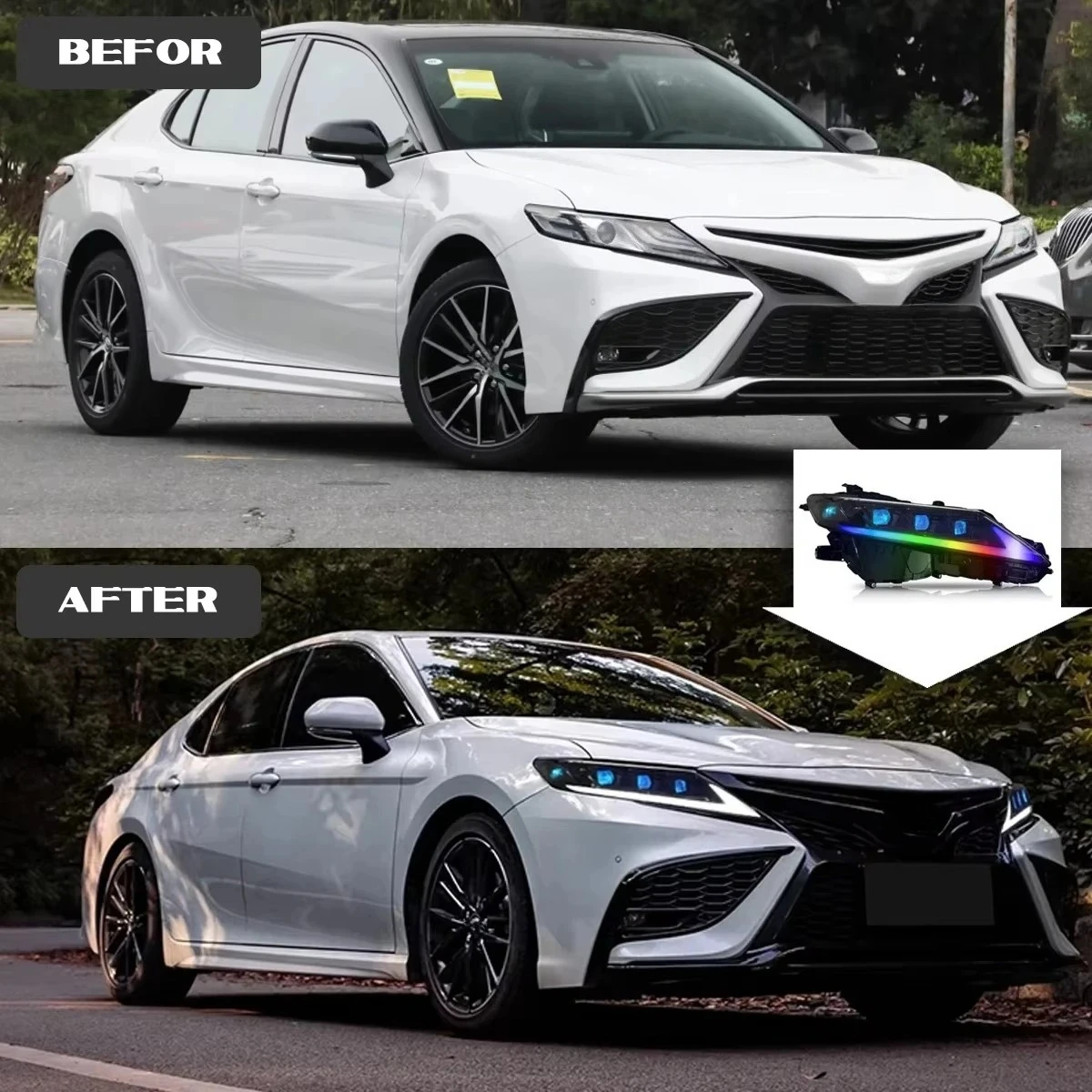 Car Light for 2018-2023  8th Camry RGB Headlight DRL Dynamic Lamps Sequential Turn Signal