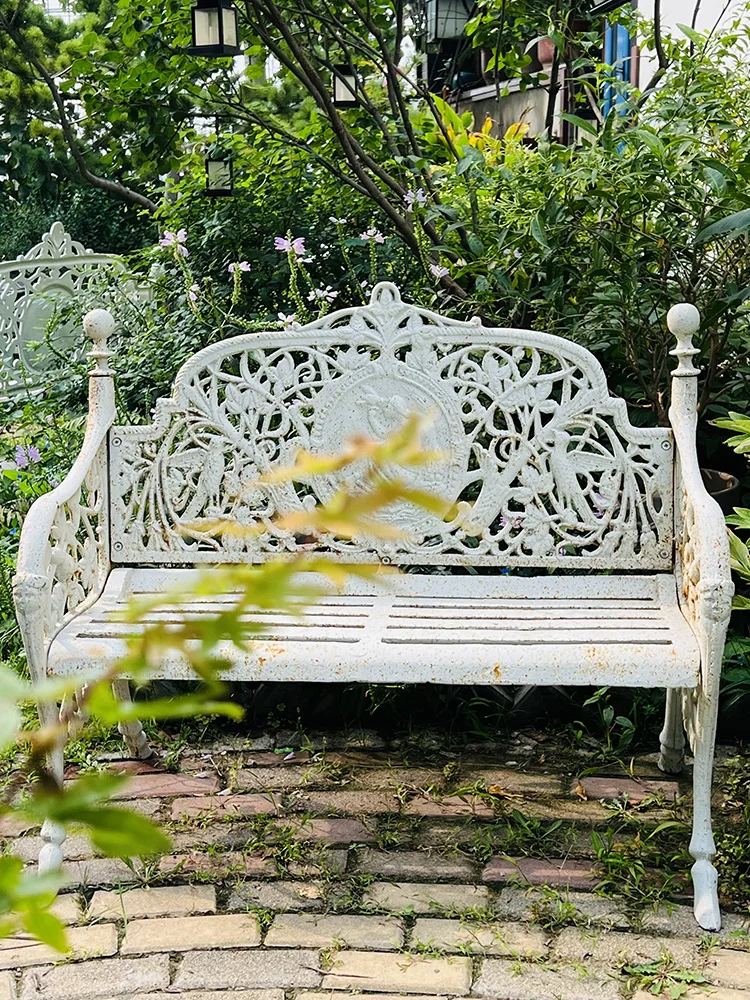 American style retro cast iron garden chairs, indoor and outdoor balconies, garden courtyards, homestays, leisure chairs