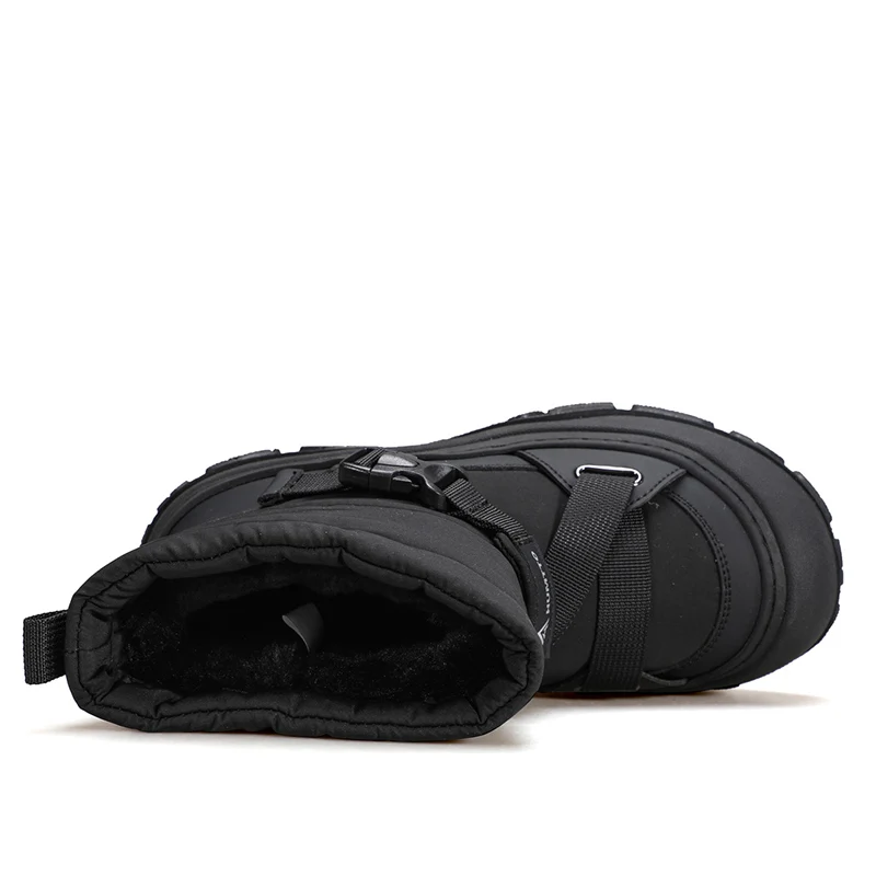 HUMTTO Winter Snow Boots Woman Leather Womens Sneakers Black Hiking Trainers Keep Warm Trekking Boots Outdoor Women Casual Shoes