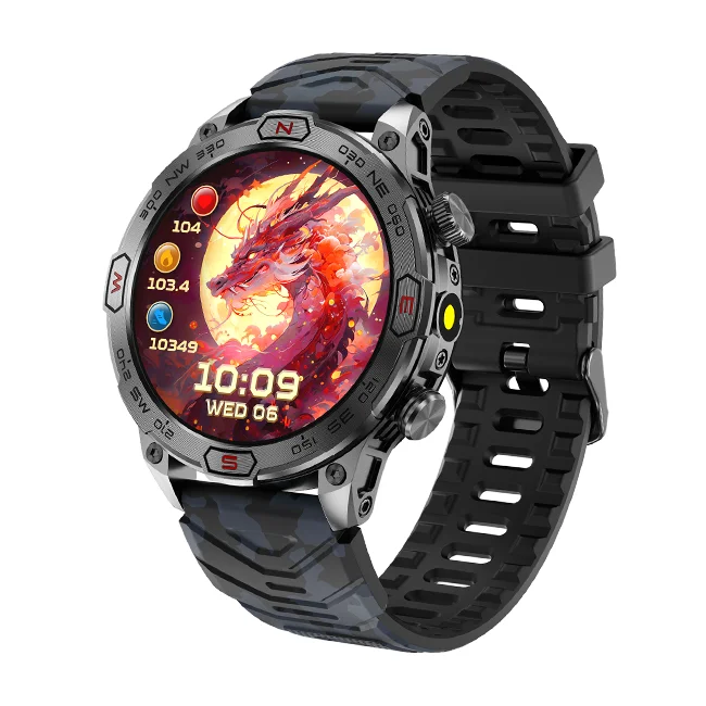 

Smart Watch 2024 With Torch New Trending 450MAH Amoled Screen Men Sport Smartwatch Camouflage Straps for Outdoor