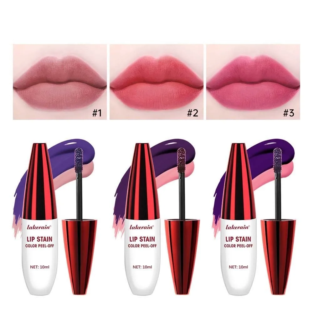 2 Stuks Gemakkelijk Aan Te Toepassen Langdurige Peel-Off Lipgloss Make-Up Lipsticks Matte Lip Vlek 10 Ml olie Lip Glazuur Set Banket