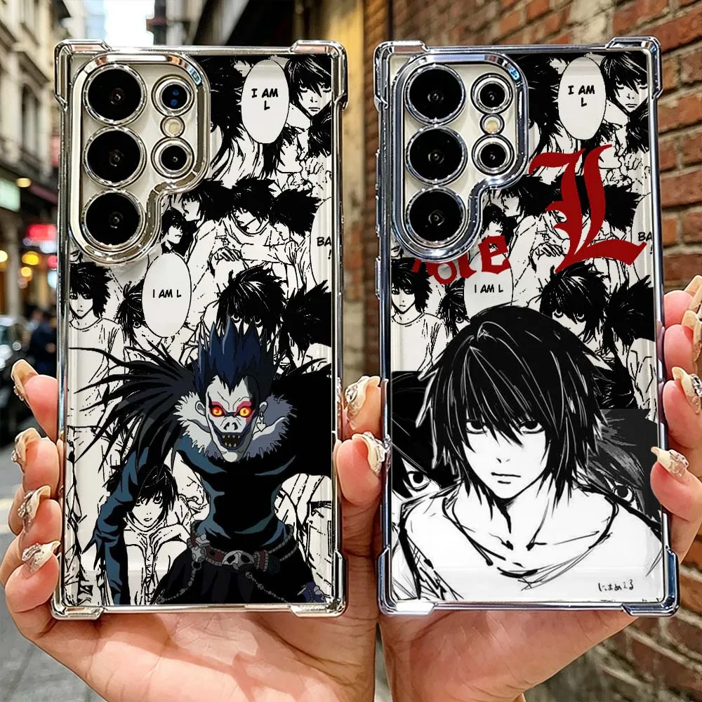 Cartoon Death Note L Cover For Samsung Galaxy S26 S25 S24 FE S23 S22 S21 Edge Ultra Plus Transparent Soft Phone Case