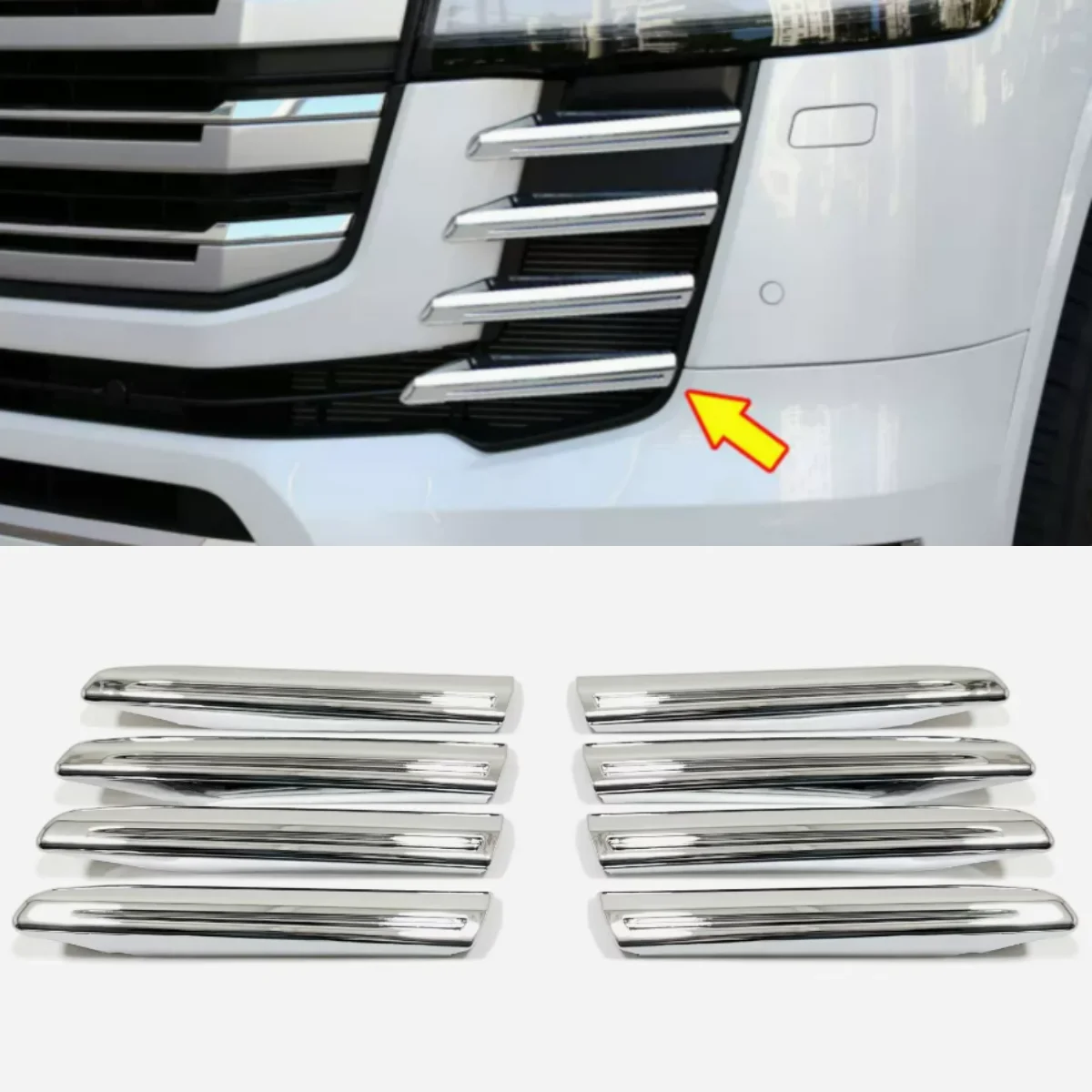 For Toyota Land Cruiser 300 Lc300 2021 2022 2023 Fog Lights Lamps Eyelid Eyebrow Strip Cover Trim Front Lower Bumper Grille Gril