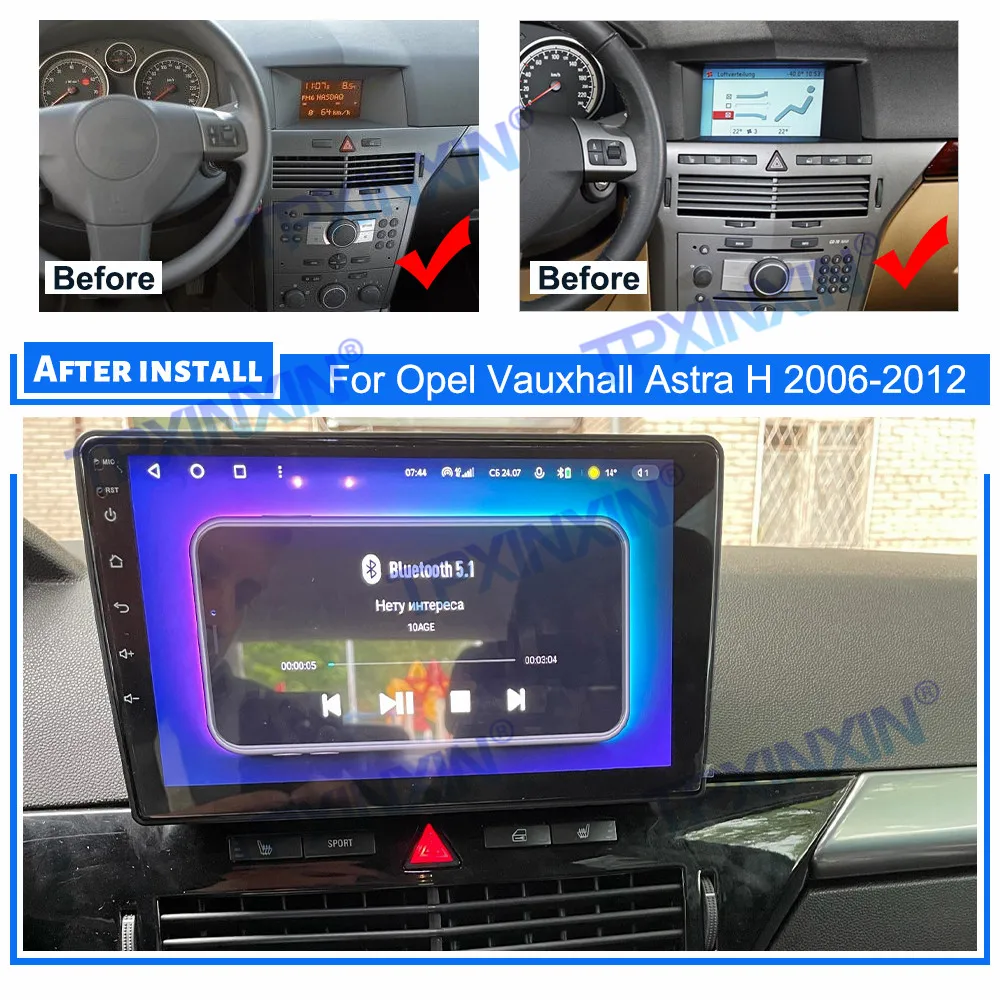 Android 12.0 8+128G For Opel Vauxhall Astra H 2006-2012 Multimedia Player Navigation Auto Radio Head Unit Carplay