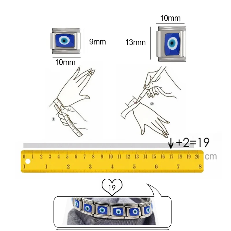 1pcs Fashion Stainless Steel Charm Fit 9mm Jewellery Italian Bracelet Links Fit 9mm Bracelet DIY Making Jewelry