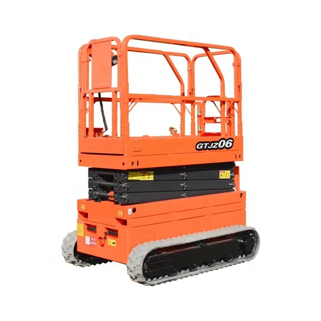 for-JIN YANG HU 4m 10m 12m Auto-leveling Aerial Scissor Lift Platform Self-propelled Track Crawler Scissor Lift#