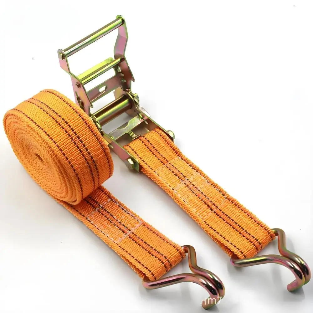 Durable 40mm Tie-down Straps 3/6/8/10/15 Meter J Hooks Binding Strapping Thickened Easy to Use Ratchet Straps Heavy Duty