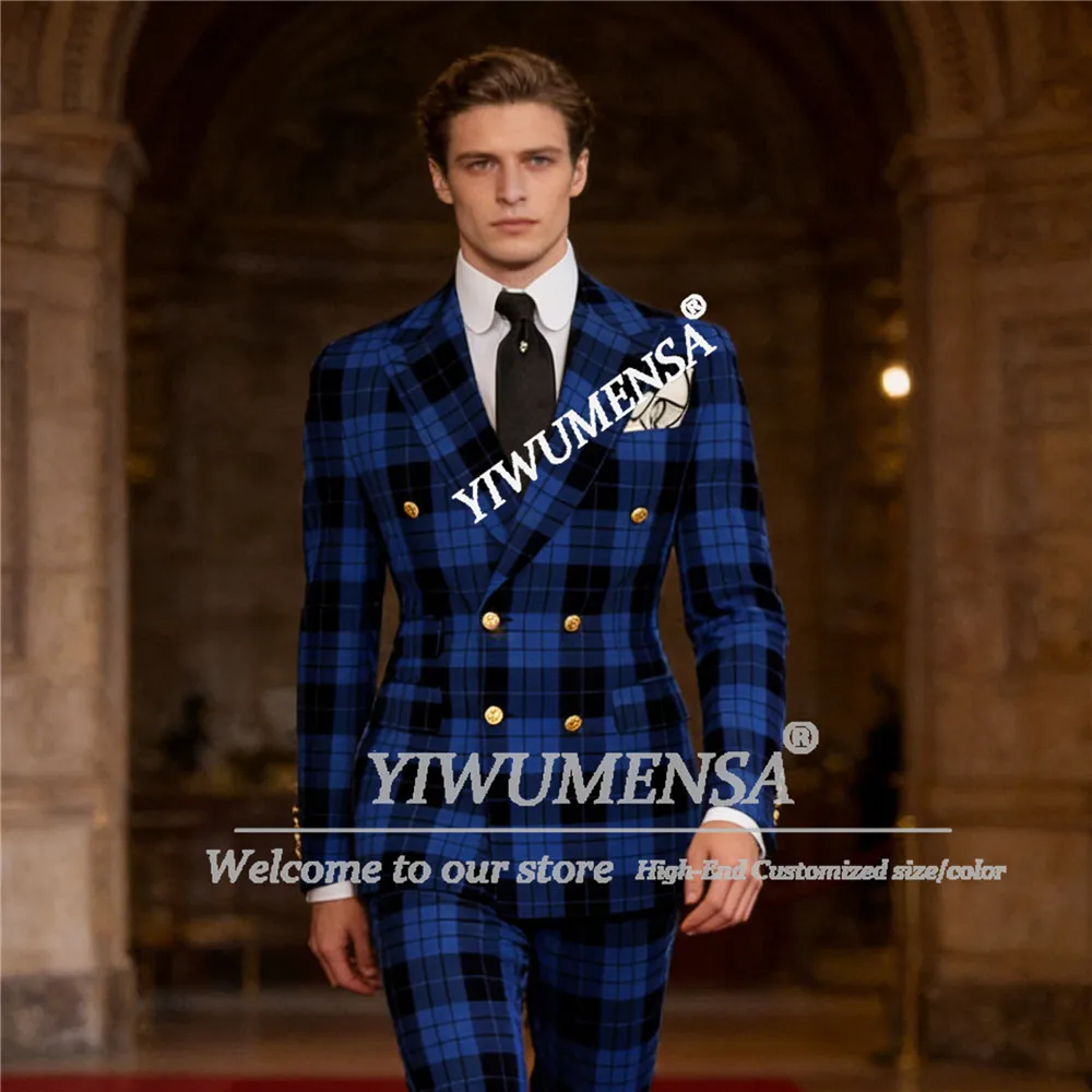 

Мужские костюмы в британском стиле, комплекты из 2 предметов, пиджак в клетку «гусиная лапка», нарядный блейзер для выпускного вечера, индивидуальный пошив, деловой костюм для вечеринок, смокинг, мужская одежда