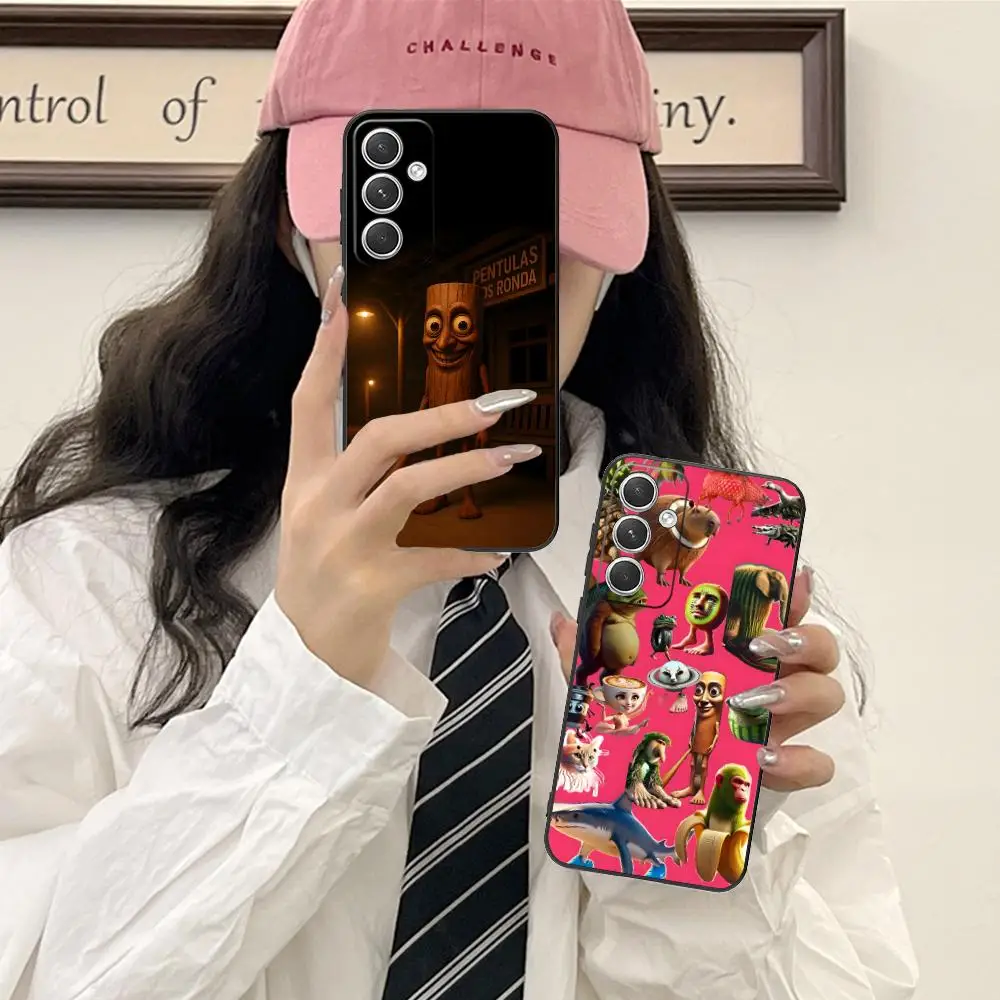 

Italian Brainrot Animals Phone Case for Samsung Galaxy S25 S24 S23 S22 S21 S20 S10 S9 Plus FE Ultra Lite Black Luxury Pretty