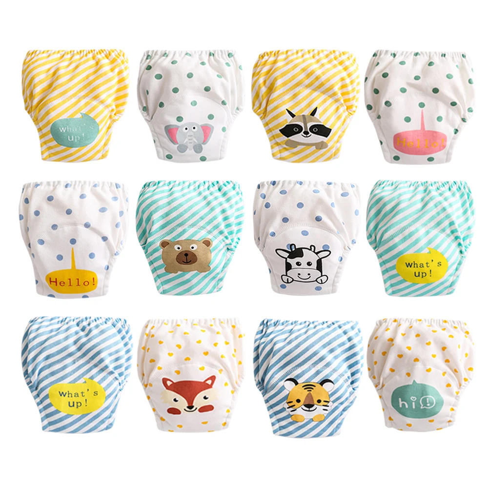 Potty Training Underwear for Girls Boys-Cute Cartoon Design, Ultra Soft Cotton Washable Pull Up Pants, 12 Pack for Daytime Use