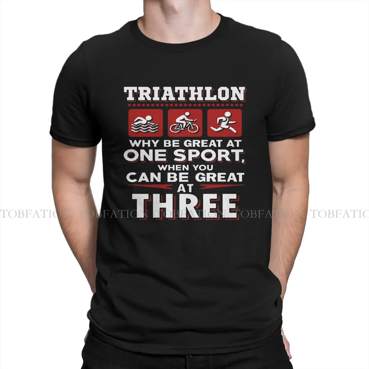 Be Great At Three Sports TShirts Triathlon Extremely Sports Men Style Fabric Streetwear T Shirt O Neck