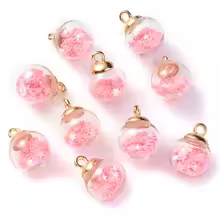 10Pcs 16x21mm Transparent Glass Ball Multicolor Star Sequins Bead Charms Ball Pendants For Keychain Earring Hair Accessories - AliExpress