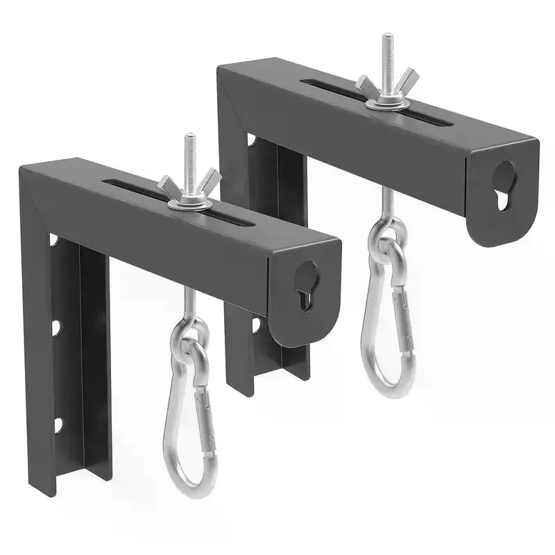 1 Pair Of L-shaped Wall-mounted Projector Screen Brackets With 6-inch Hooks For Home Theater And Movie Screens.