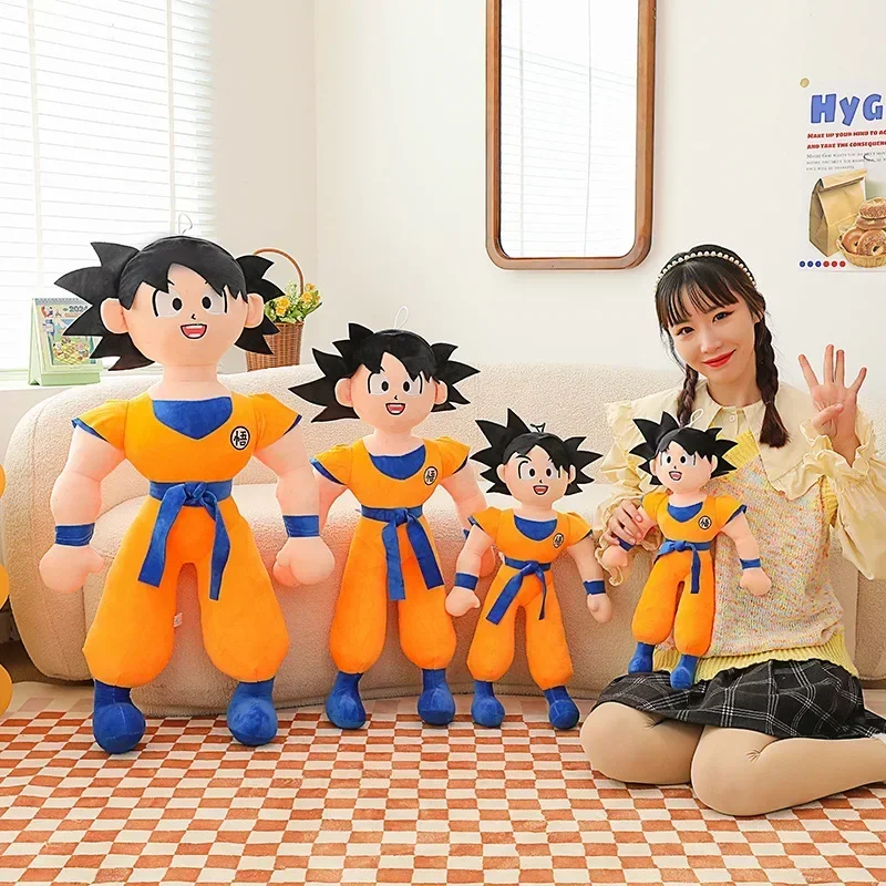 90cm Anime Dragon Ball Son Goku Plush Toy Super Saiyan Kakarotto Soft Stuffed Plushies Doll Large Size Pillow Kids Birthday Gift
