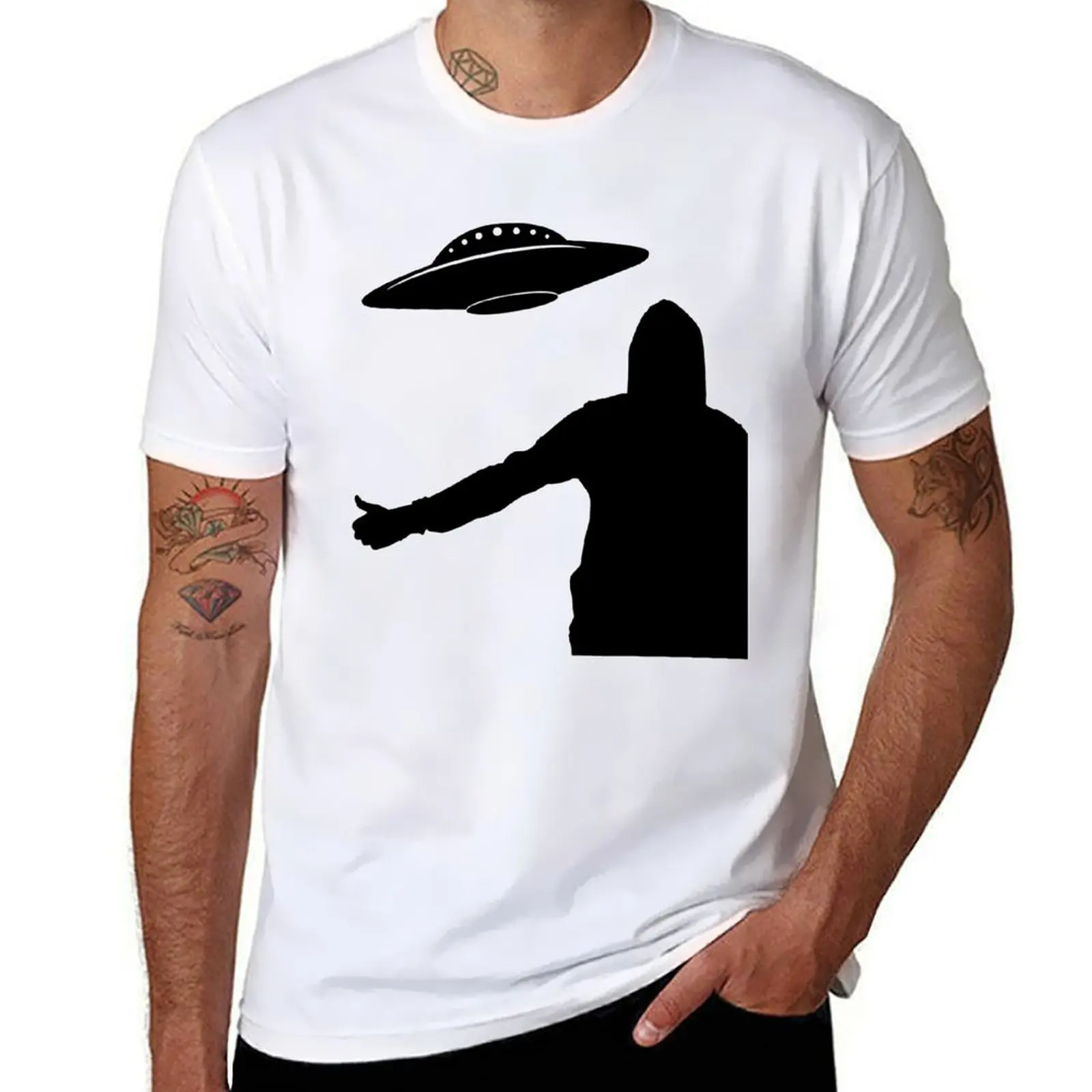 

UFO Hitchhiker T-Shirt man t shirt cotton t shirts for man cotton