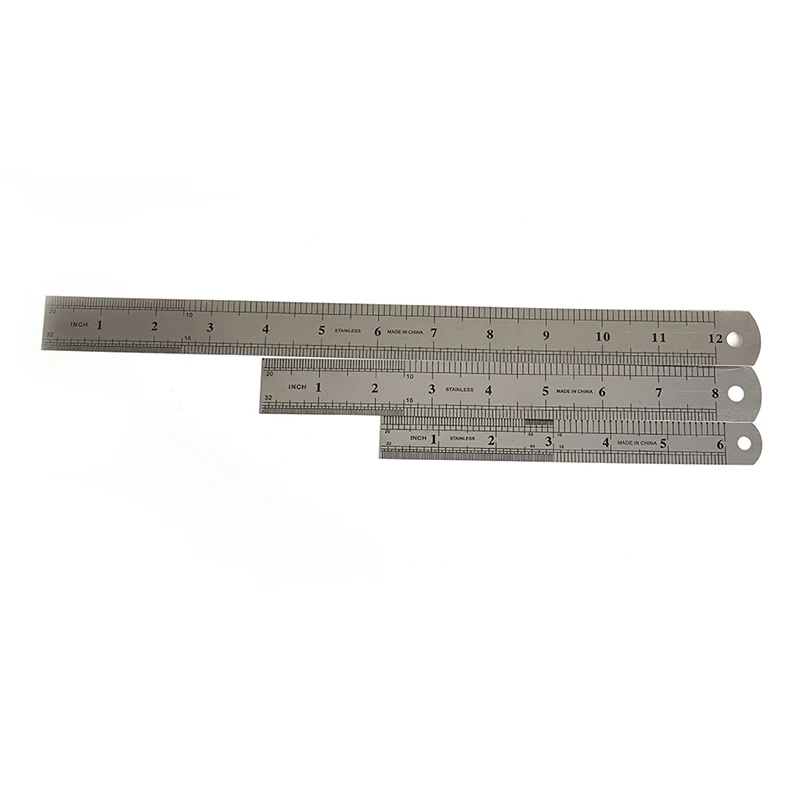 Règle à Double face en acier inoxydable, outil de mesure pour étudiants, travail du bois, dessin, 0-15/20/30mm, 1 pièce