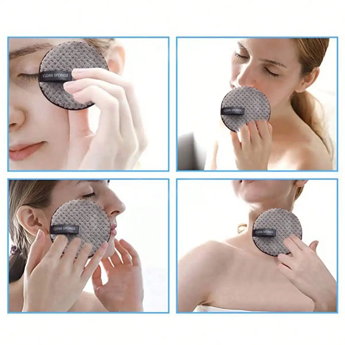 5pcs Soft Skin Makeup Remover Cleansing Polyester Tools For Men And Women
