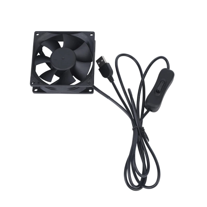 Router-Kühl-USB-Lüfter 80 mm 8025-Lüfter mit Kabelsteuerung und gleichmäßigem Luftstrom M76A – Detail 1