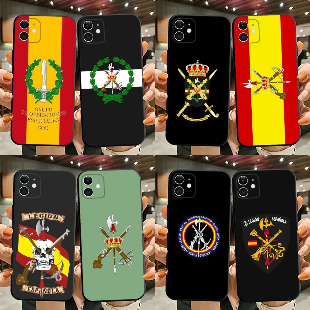 

Spanish Legion Phone Case For iPhone 15,14,13,12,11,Plus,Pro Max,XS,X,XR,SE,Mini,8,7 Soft Silicone Black Cover