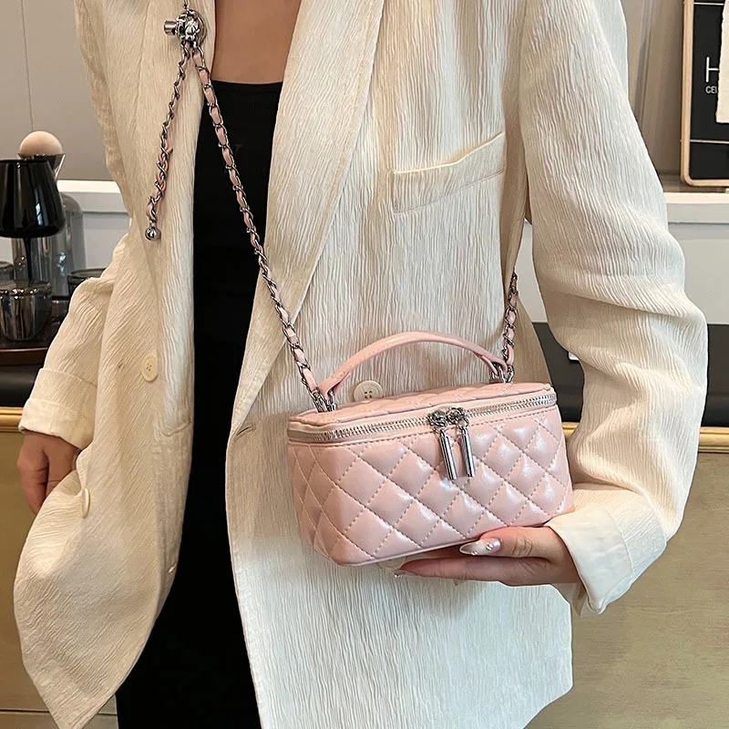 2024 New Fashion Crossbody Bags Women\'s Shoulder Bags Casual Simple Mobile Phone Bag Temperament Elegant Chains Square Handbags