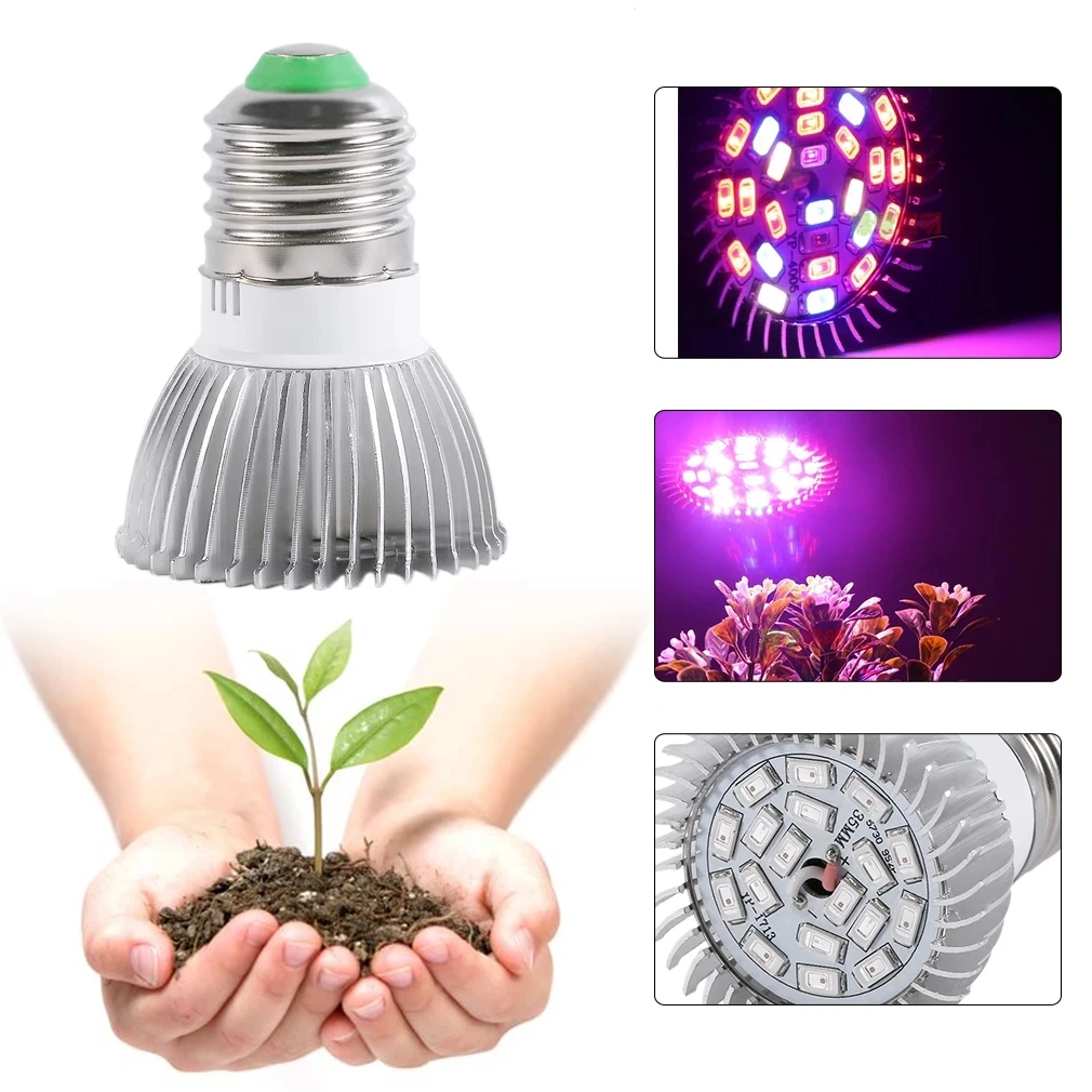 GU10 LED 220V 110V Plant Light E14 Grow Bulb E27 Fitolampy MR16 Phyto Lamp Led 28W Full Spectrum Indoor Hydroponics Grow Tent