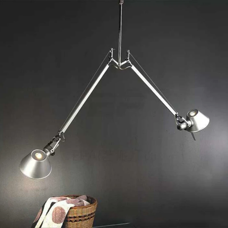 Long Arm Aluminium Pendant Light New Style E27 Bulb Parlor Dining Room Bedroom Modern Hanging Lamp