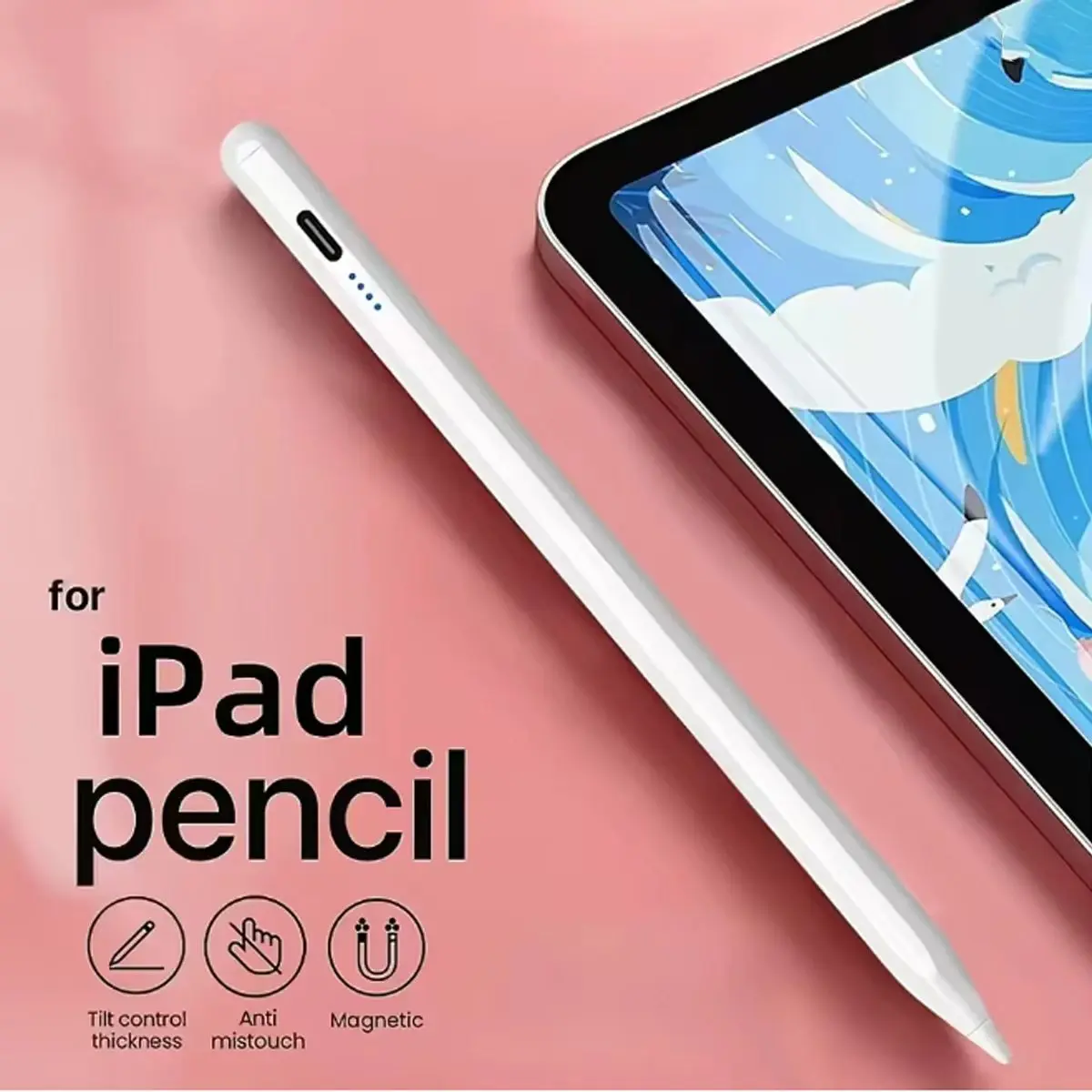 Fotografia 4: Caneta Stylus para iPad Pencil 11a Geração A16, Apple Pencil Palm Rejeição e Sensibilidade de Inclinação, Compatível 2018-2025 iPad6-10th