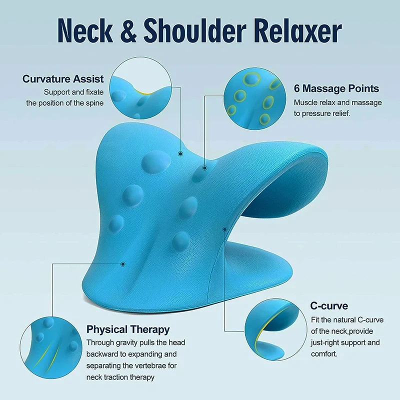 Neck Shoulder Stretcher Relaxer Cervical Traction Device Hump Corrector Cervical Spine Alignment Chiropractic Pillow Pain Relief