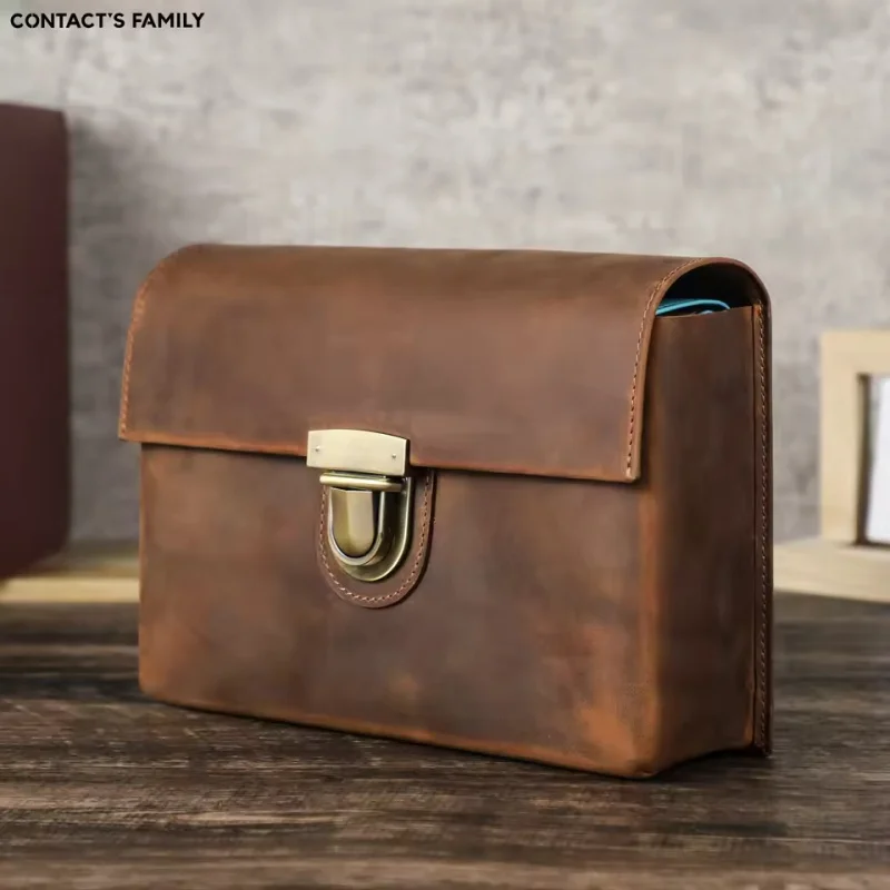 

Vintage Bible Cover Case Genuine Leather Carrying Bag Protective Case Portable Carrying Book Cover Church Clutch Bag For Church