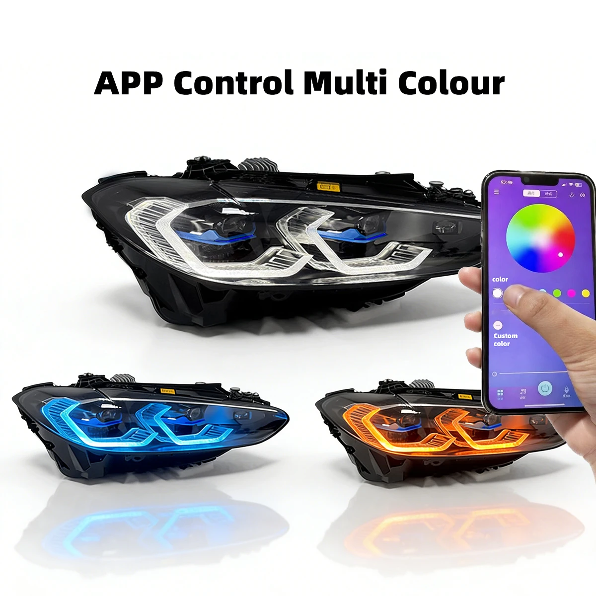 LED Headlight Assembly For BMW 4 Series M3 M4 G22 G23 G26 G82 G83 2020-2025 RGB APP Control DRL Plug And Play Car Accessories