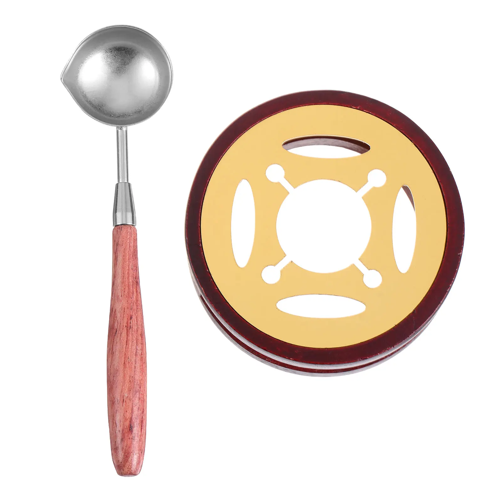 

1 set Wax Melting Tools Stove DIY Sealing Wax Warmer Hollow Bottom Wooden Spoon Long Lasting Premium Material Wedding