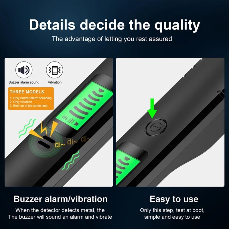 AK51-Metal Allarme portatile Scanner per metalli ad alta sensibilità Controllore di sicurezza Pinpointer Bobina di ricerca Strumento di rilevamento metalli
